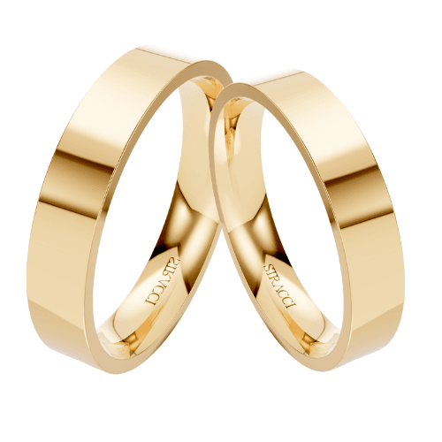 Par de Alianças Reta em Ouro Amarelo 18k - 6mm - P... - Stracci