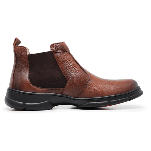 Bota Botina Coturno Chelsea Masculino Ortopédico d... - Top Franca Shoes | Calçados Confortáveis em Couro
