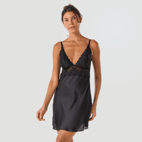 Camisola Sofia - Preta - Viúva Negra Underwear