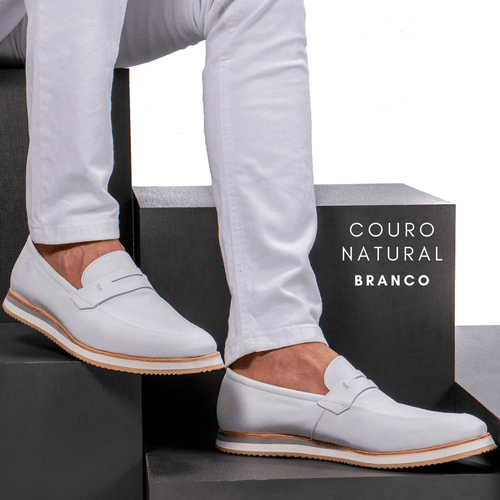 Sapato Casual Loafer Durhan Faway Branco - DHNB-13 - Faway - Handmade Shoes