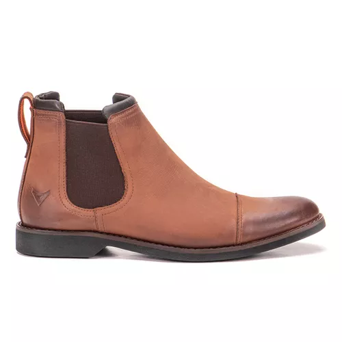 Botina em Couro Masculina Latego Surrado Cacau - 5... - AGRESSIVO