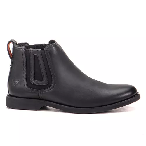 Botina em Couro Masculina Latego Surrado Preto - 5... - AGRESSIVO