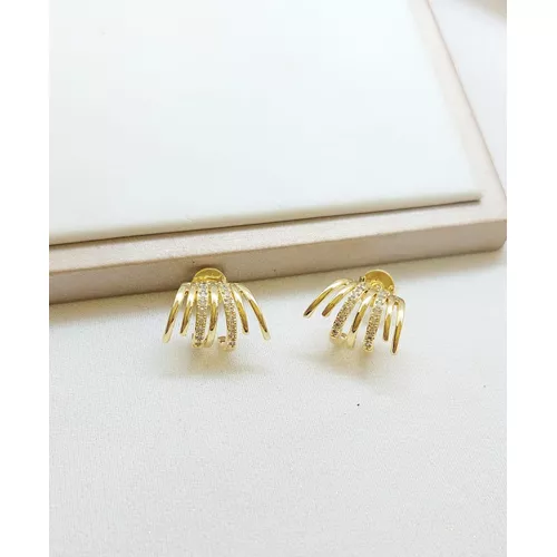 Brinco Earcuff Cravejado com Microzircônias - 999... - A S JOIAS E SEMIJOIAS
