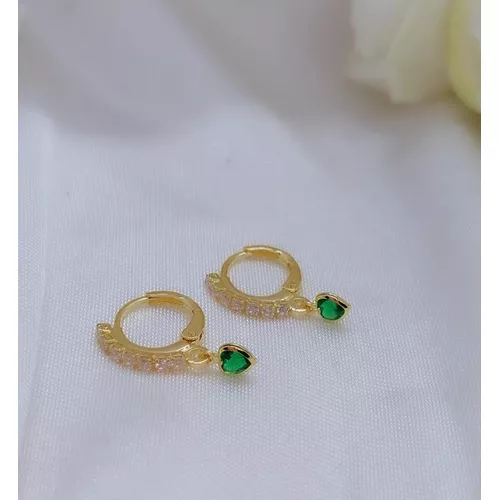 Argola Banhada a Ouro Zircônias - 927.11 - A S JOIAS E SEMIJOIAS