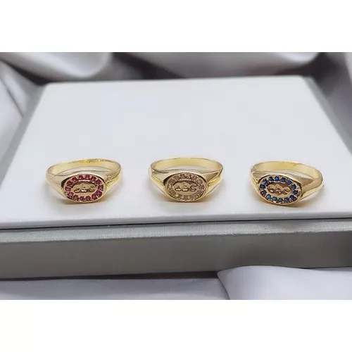 Anel Abc Com Pedras Infantil Banhado a Ouro - 977.... - A S JOIAS E SEMIJOIAS