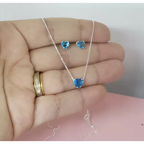 Conjunto Brinco e Gargantilha Em Prata 925 CoraÇÃo... - A S JOIAS E SEMIJOIAS