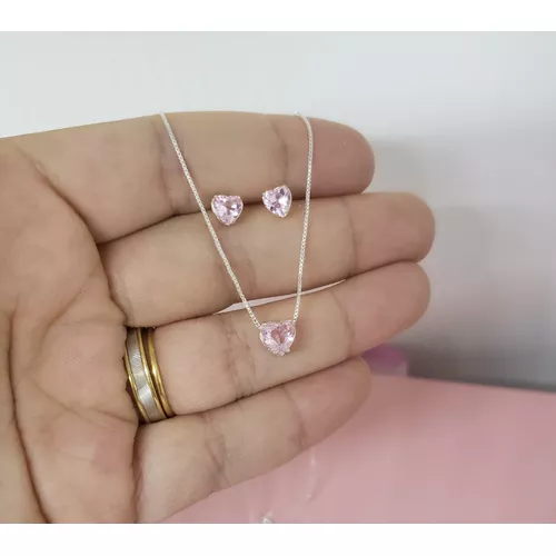 Conjunto Brinco e Gargantilha Em Prata 925 CoraÇÃo... - A S JOIAS E SEMIJOIAS