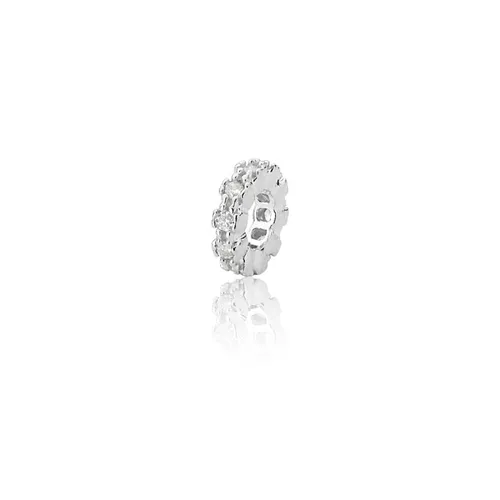 Berloque Separador 2,5mm Zirconia Branca Em Prata ... - A S JOIAS E SEMIJOIAS