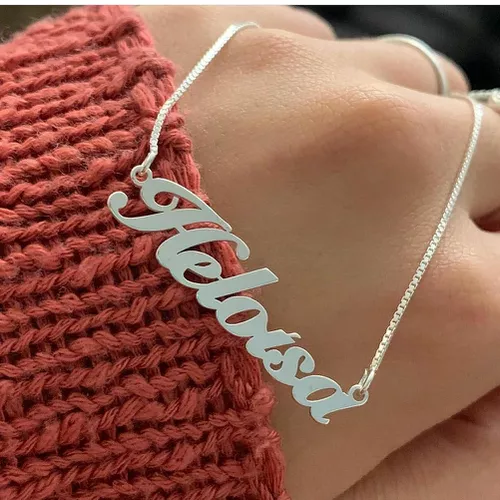Colar Em Prata 925 Personalizado Nome Simples - 96... - A S JOIAS E SEMIJOIAS