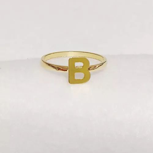 Anel Personalizado Banhado a Ouro Inicial - 711 - A S JOIAS E SEMIJOIAS