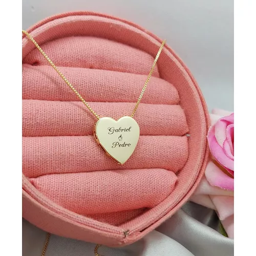 Colar Coração Personalizado Com Até 3 Nomes Simple... - A S JOIAS E SEMIJOIAS