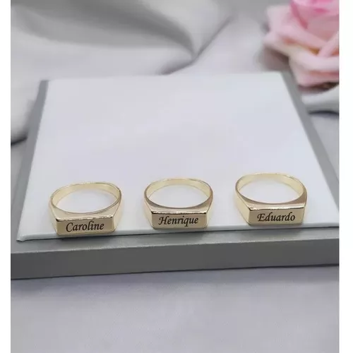 Anel Personalizado Chapinha Banhado a Ouro - 962.4 - A S JOIAS E SEMIJOIAS