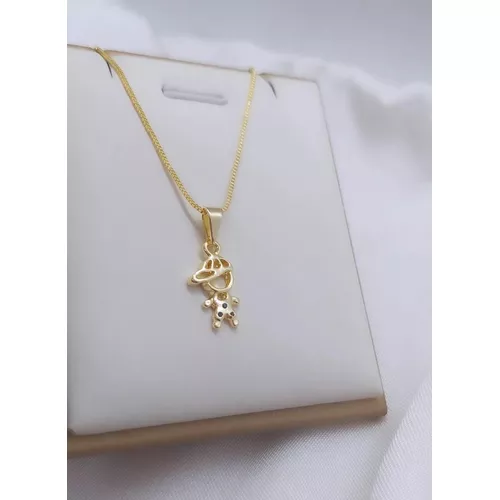 Colar Com Pingente De Menino Banhado a Ouro - 989.... - A S JOIAS E SEMIJOIAS