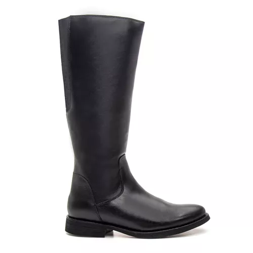 BOTA MONTARIA FEMININA COURO PRETO 