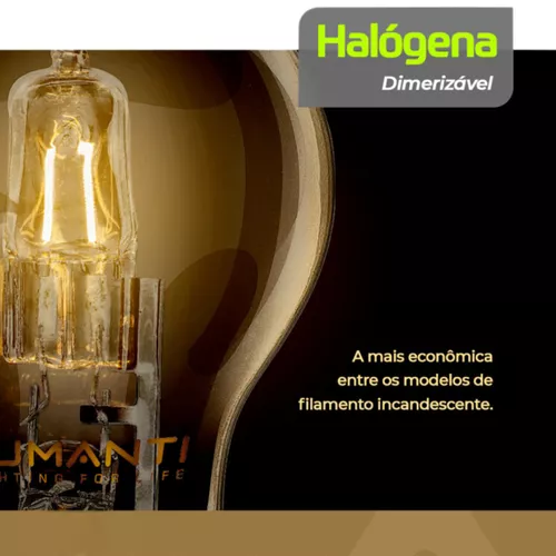 Lâmpada Bulbo Halógena 2700K 70W E-27 | Broketto Materiais Elétricos