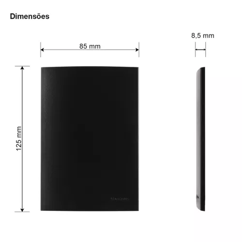 Placa 4x2 Cega Preto Fosco Ebony Clean Margirius | Broketto
