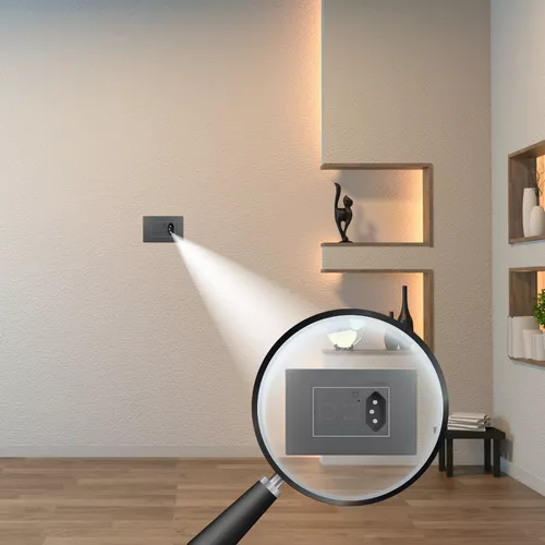 Interruptor Duplo e Tomada 10a Inteligente Zigbee Titânio Aura