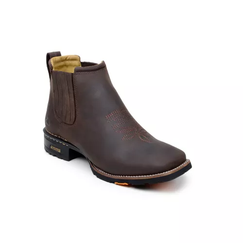 BOTINA ZEBU ANATOMICA DE ZIPER EM COURO MASCULINA - 62050 MS03