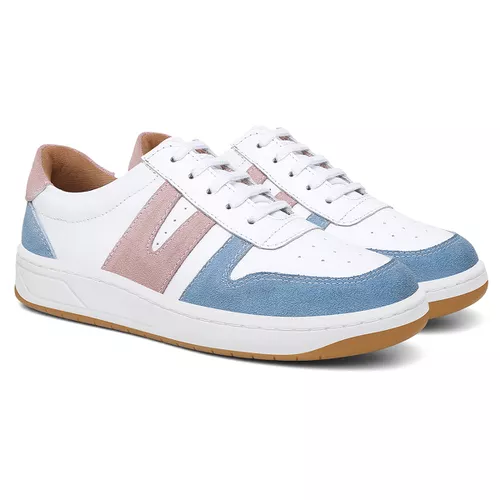 Tênis feminino em couro legítimo branco com detalh... - ELITEDOSPES