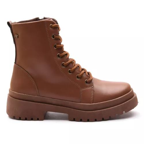 Bota Coturno Feminino Com Cadarço e Zíper Lateral ... - ELITEDOSPES