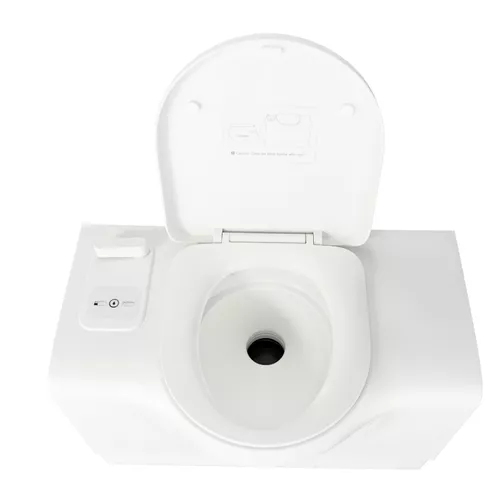 SANITARIO CASSETE DE BANCADA COM TANQUE 20 LITROS - PORTA SAIDA LADO DIREITO