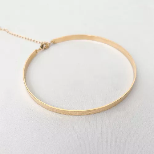 Colar Choker Aro Liso Folheado em Ouro 18k - IAIÁ Semijoias