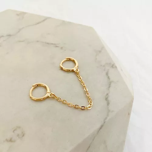 Brinco Fio Dois Furos Folheado em Ouro 18k (UNITAR... - IAIÁ Semijoias