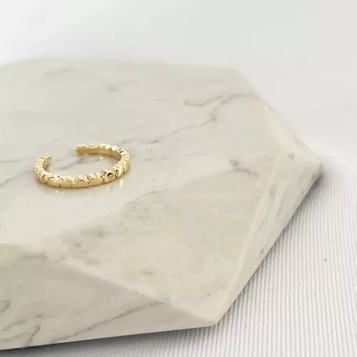 Anel Mini Corações Folheado em Ouro 18k - IAIÁ Semijoias