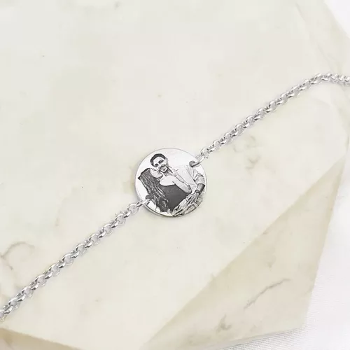 Pulseira Medalha M Fixa Personalizada Folheado em ... - IAIÁ Semijoias