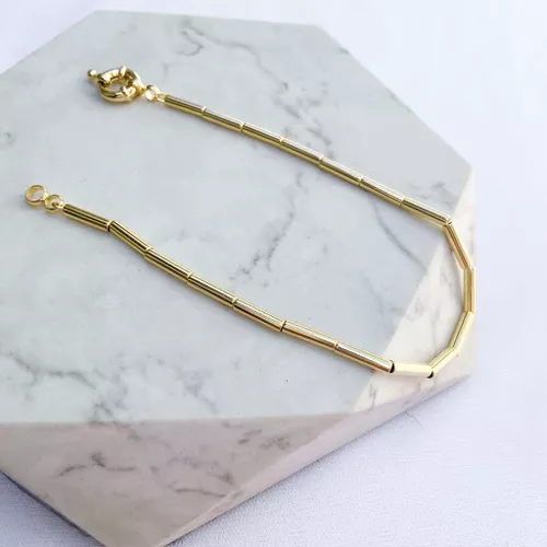 Pulseira Canutilhos Finos Folheado em Ouro 18k - IAIÁ Semijoias