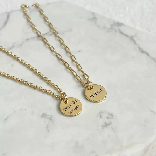 Kit 10 - 2 Pulseiras Medalha P Personalizadas Folh... - IAIÁ Semijoias