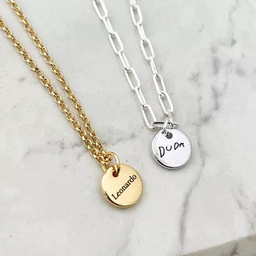 Kit 12 - 2 Pulseiras Medalha P Personalizadas - 1 ... - IAIÁ Semijoias