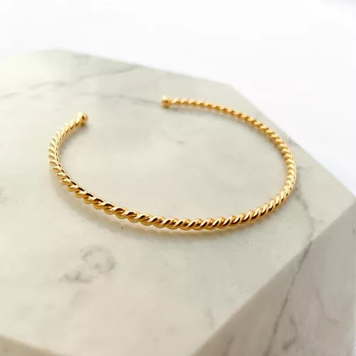 Bracelete Torcido Folheado em Ouro 18k - IAIÁ Semijoias