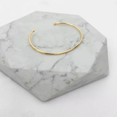 Bracelete Tubo Fino Folheado em Ouro 18k - IAIÁ Semijoias