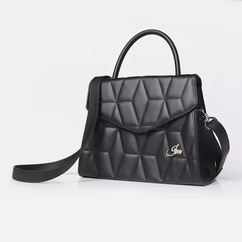 Bolsa Encanto Bordada Tiracolo Preta