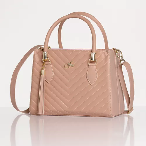 Linda Bolsa Lorena Rosa Matelassê Clássica cor Rosa