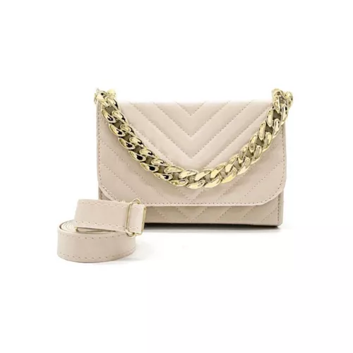 Linda Bolsa Clutch com Corrente Grossa cor Off