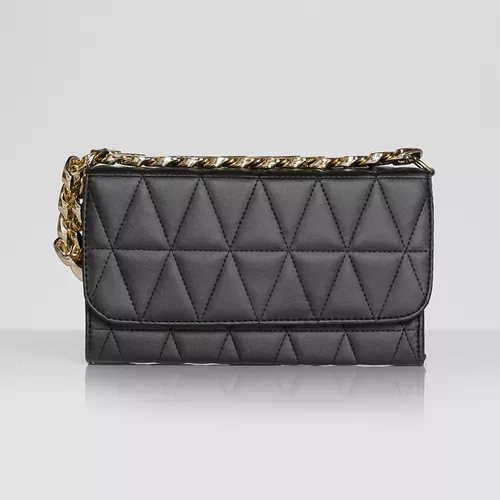 Linda Bolsa Pequena com Corrente Grossa cor preta