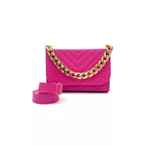 Linda Bolsa Clutch com Corrente Grossa cor Pink