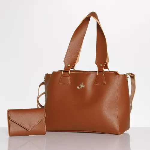 Kit Bolsa Equilíbrio + Carteira Envelope Caramelo