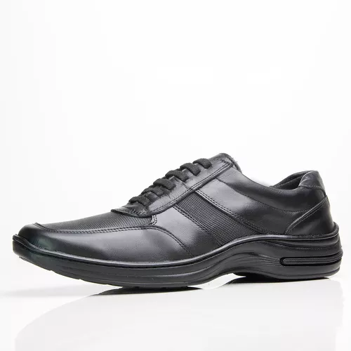 Sapatênis Masculino confortável em couro - Z01 Pre... - LEEFOOT