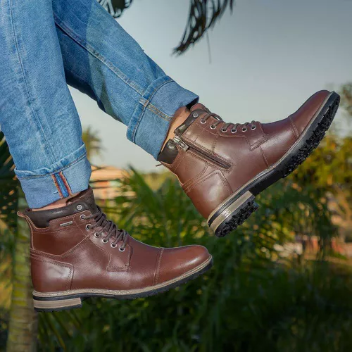Bota casual em couro Silver Pinhão - Silver Pinhã... - LEEFOOT