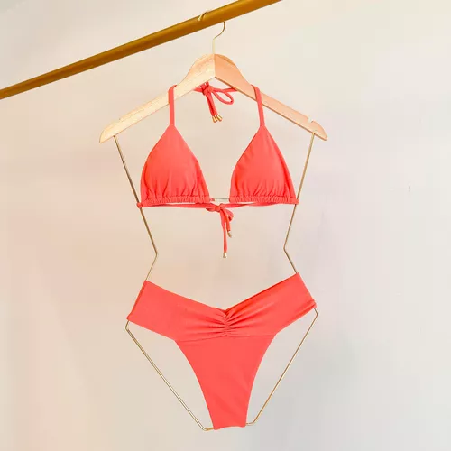 TOP NARA CORTININHA BIQUINI - CORAL - 102-CORAL - Loik