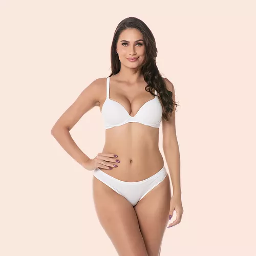 SUTIÃ PUSH-UP COM BOJO E ARO EM MICROFIBRA - BRANC... - Loik