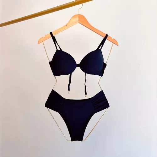 CALCINHA LISA PLISSADA BIQUINI - PRETO - 50-PRETO - Loik