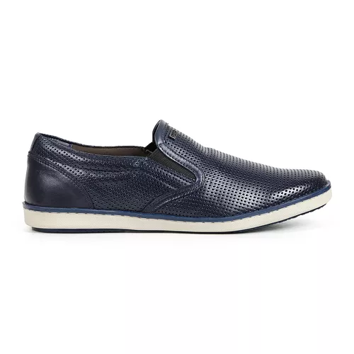 Sapatenis Casual Calprado Couro Plume Azul - KA-20... - LOJA CALPRADO