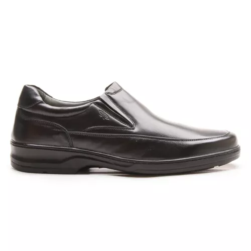 Sapato Social Aanti-Stress Masculino Preto em Cour... - LOJA CALPRADO