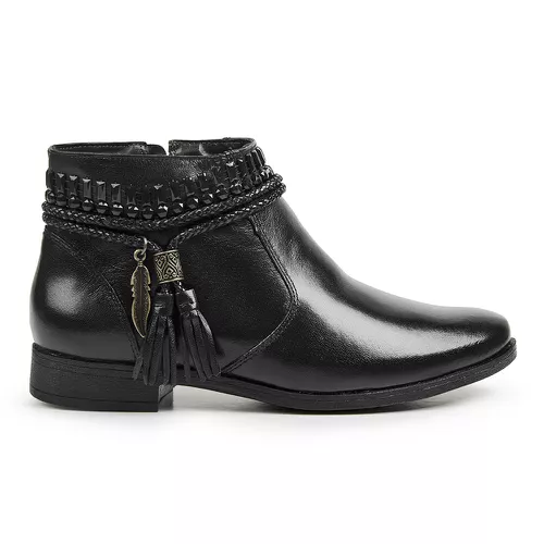 Bota Feminina Kader Woman Couro Preto - KA-6063PR - LOJA CALPRADO
