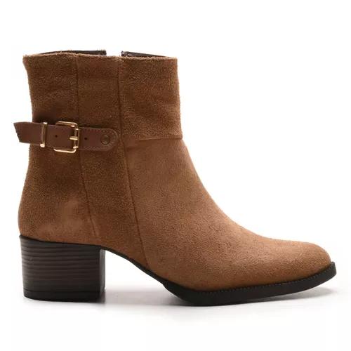 Bota/Coturno Feminina Kader Woman Couro Camurça Ta... - LOJA CALPRADO