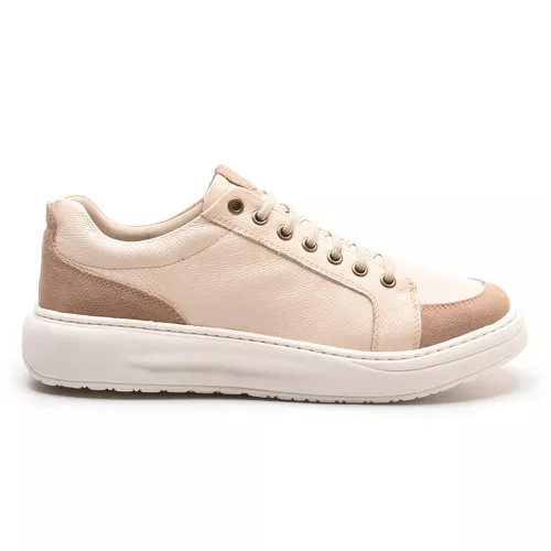 Sapatenis Casual Sola-alta Calprado Off White Cour... - LOJA CALPRADO
